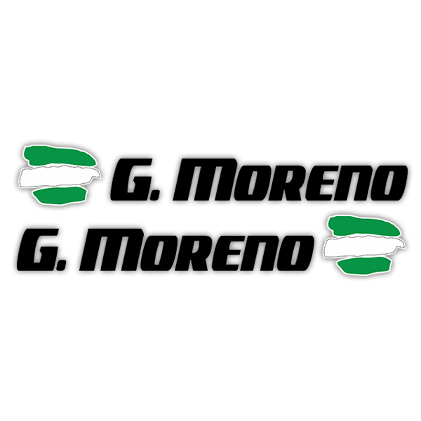 Car & Motorbike Stickers: 2 Flags Andalusia + Name sport black