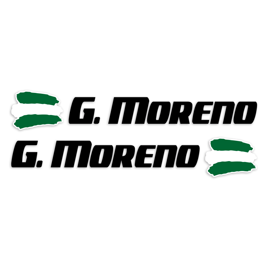 Car & Motorbike Stickers: 2X Flags Andalusia + Name sport black