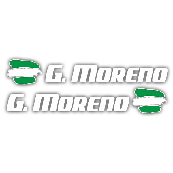 Car & Motorbike Stickers: 2 Flags Andalusia + Name sport white
