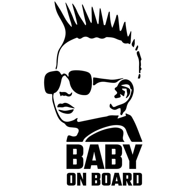 Car & Motorbike Stickers: Baby on board punky English