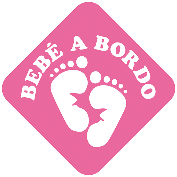 Car & Motorbike Stickers: Baby on board footprints Spanish
