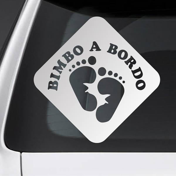 Car & Motorbike Stickers: Baby on board footprints Italian