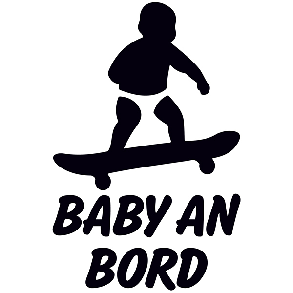 Car & Motorbike Stickers: Baby on board skate german