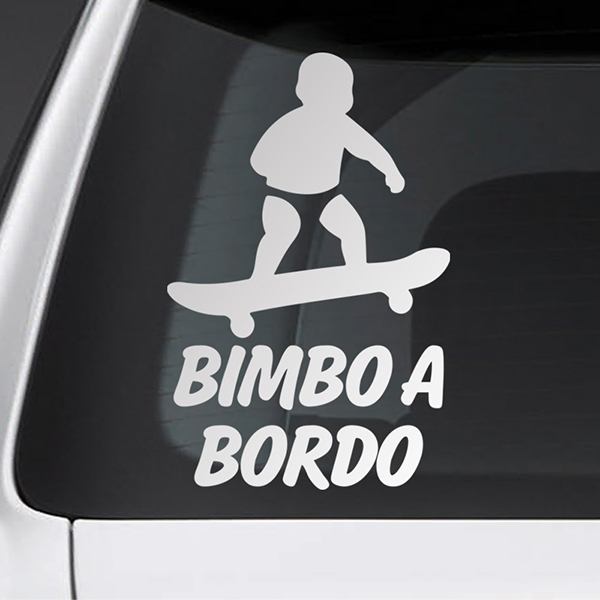Car & Motorbike Stickers: Baby on board skate - Italian