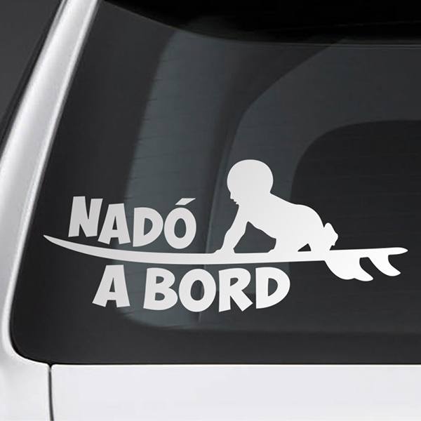Car & Motorbike Stickers: Baby on board surf - Catalan