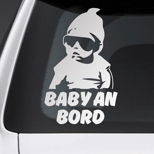 Car & Motorbike Stickers: Baby on board trendy German