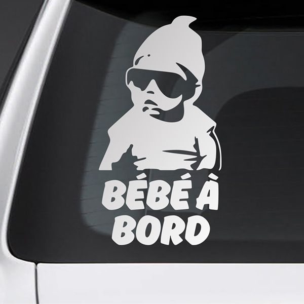 Car & Motorbike Stickers: Baby on board trendy French