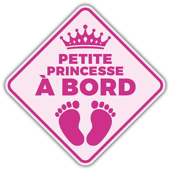 Car & Motorbike Stickers: Little princess on board French