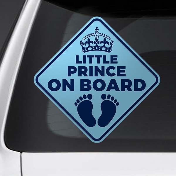 Personalised Child/Baby On Board Car Sign ~ Little Prince On Board ~ Blonde 