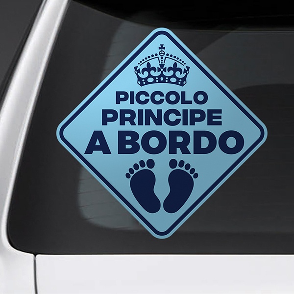 Car & Motorbike Stickers: Little prince on board Italian