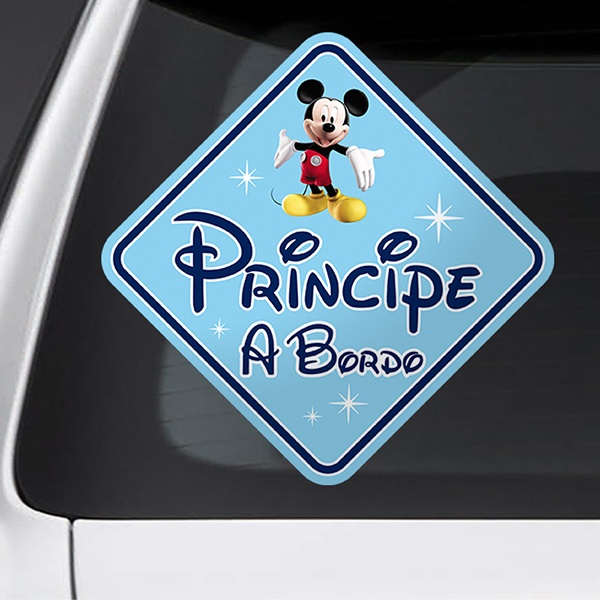 Car & Motorbike Stickers: Prince on Board Disney - Spanish