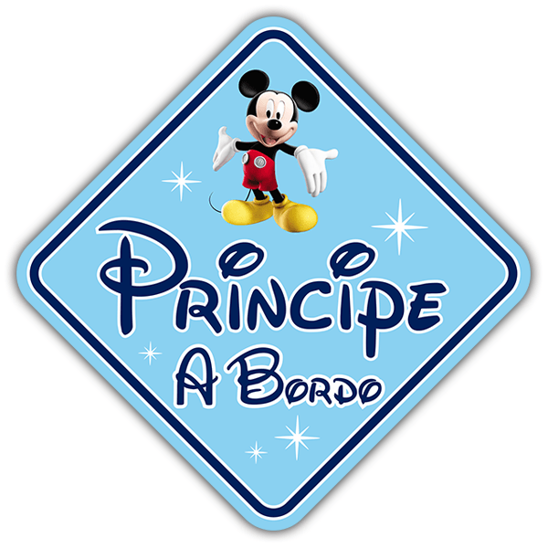 Car & Motorbike Stickers: Prince on Board Disney - Spanish