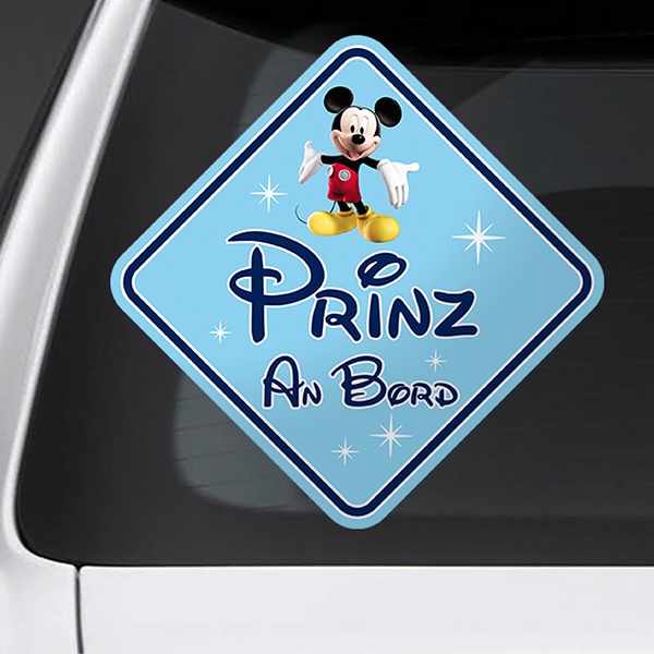 Car & Motorbike Stickers: Prince on Board German Disney