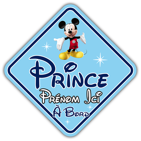 Car & Motorbike Stickers: Prince on Board Personalised French