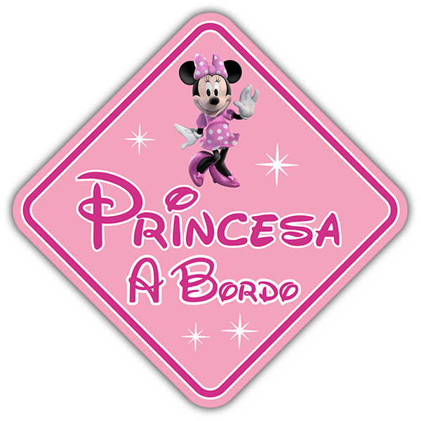 Car & Motorbike Stickers: Princess on board Disney - spanish