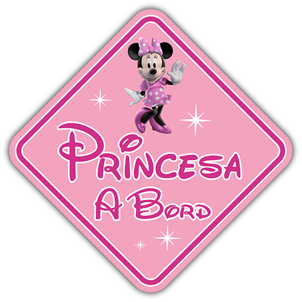Car & Motorbike Stickers: Princess on Board Disney Catalan