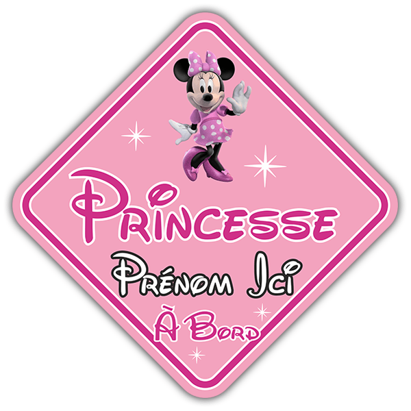 Car & Motorbike Stickers: Princess on board personalized - french