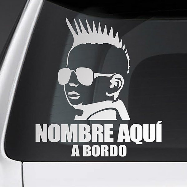 Car & Motorbike Stickers: Punk on board personalized - spanish
