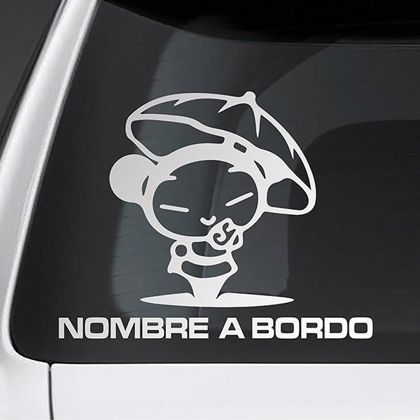 Car & Motorbike Stickers: Geisha on board personalized - spanish