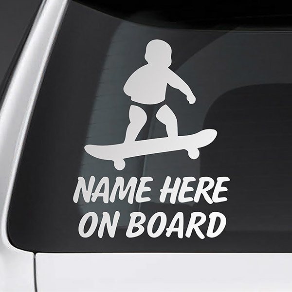 Stickers Skate on board personalized - english