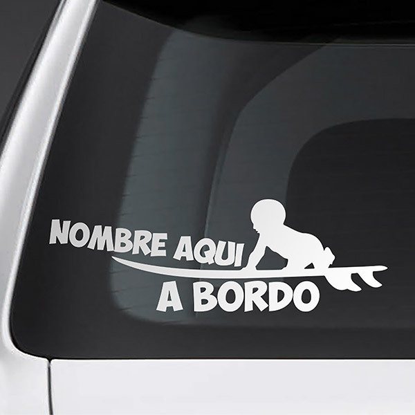Car & Motorbike Stickers: Surf on board personalized - spanish