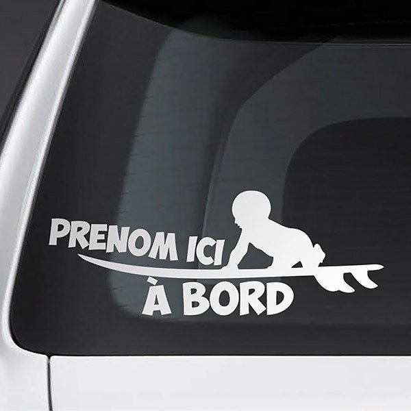 Car & Motorbike Stickers: Surf on board personalized - french