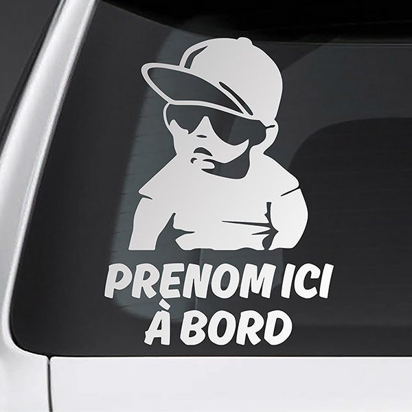 Car & Motorbike Stickers: Rapper on board personalized - french
