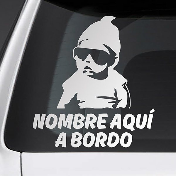 Car & Motorbike Stickers: Trendy on board personalized - spanish