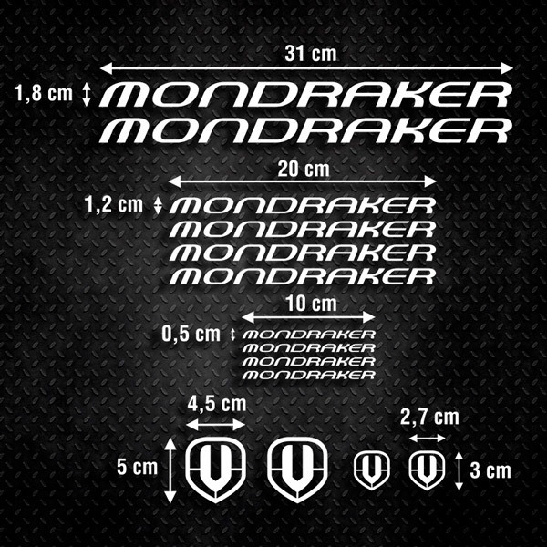 Car & Motorbike Stickers: Set 14X Bike MTB Mondraker Classic