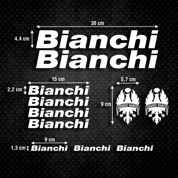 Car & Motorbike Stickers: Set 11X Bike Bianchi
