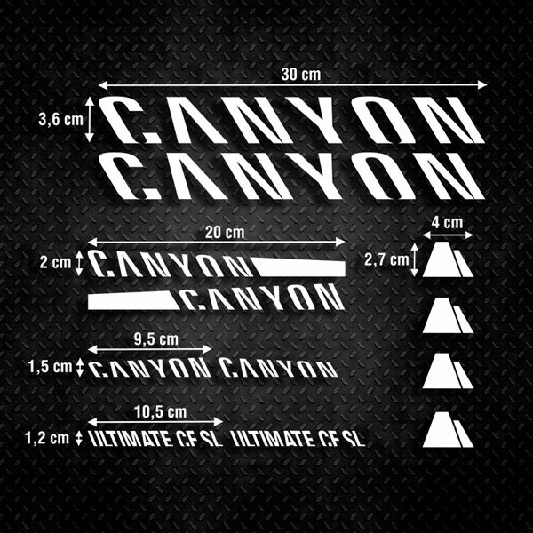 Car & Motorbike Stickers: Set 12X Bike Canyon Ultimate