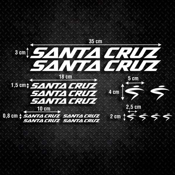 Car & Motorbike Stickers: Set 15X Bike MTB Santa Cruz