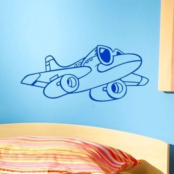 Stickers for Kids: Airplane with sunglasses