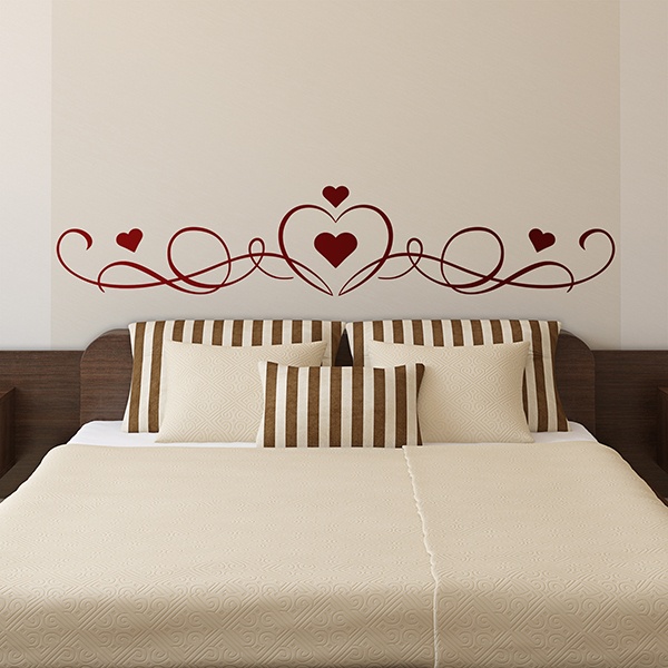 Wall Stickers: Bed Headboard of hearts