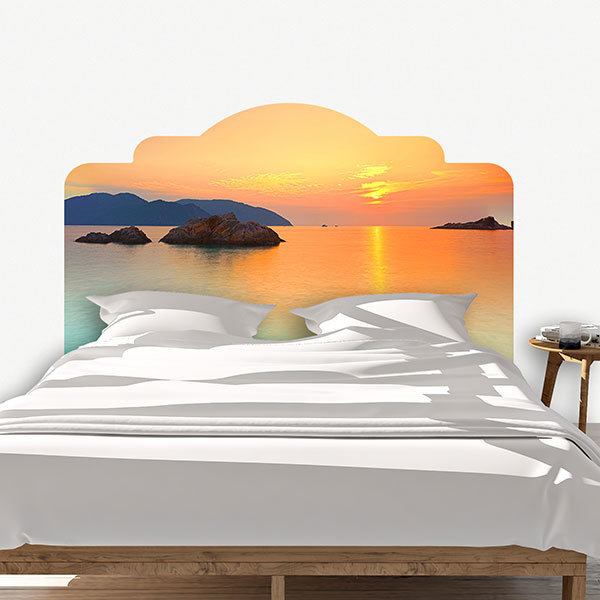 Wall Stickers: Bed Sunset at sea