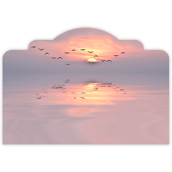 Wall Stickers: Headboard Sunset among seagulls