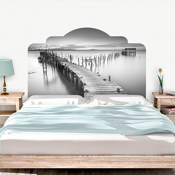 Wall Stickers: Bed Headboard Old wharf