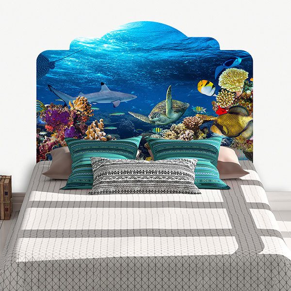 Wall Stickers: Bed Headboard Seabed