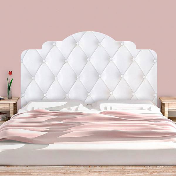 Wall Stickers: Bed Headboard White upholstery