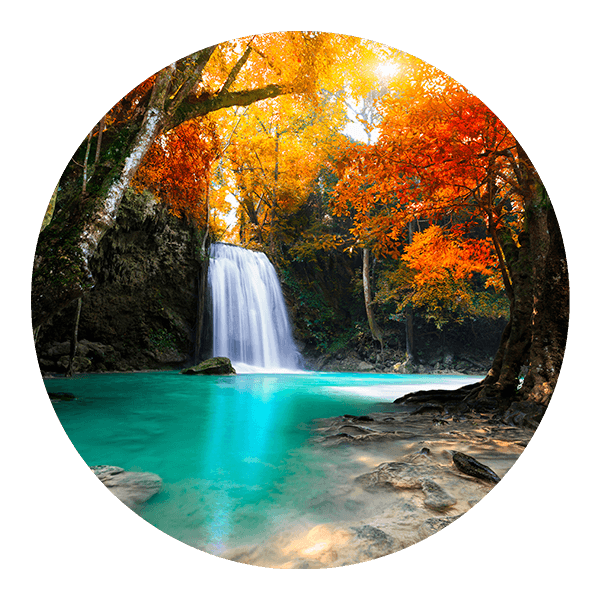 Wall Stickers: Circular Wall Sticker Magic Waterfall