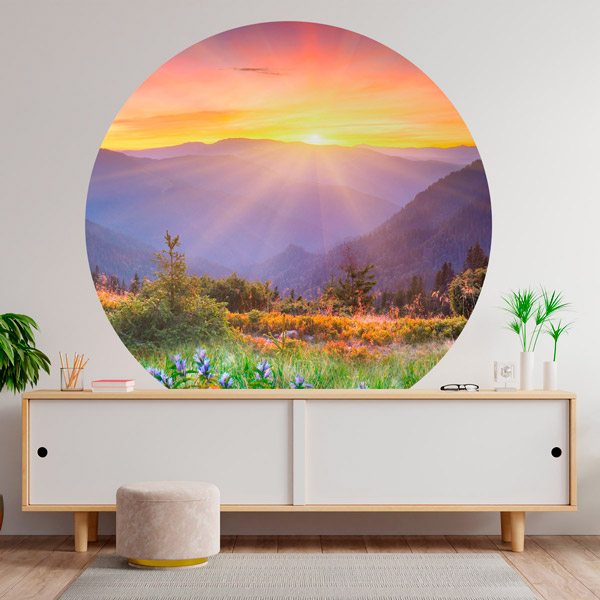 Wall Stickers: Sunset among the Mountains