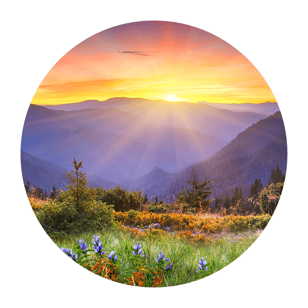 Wall Stickers: Sunset among the Mountains