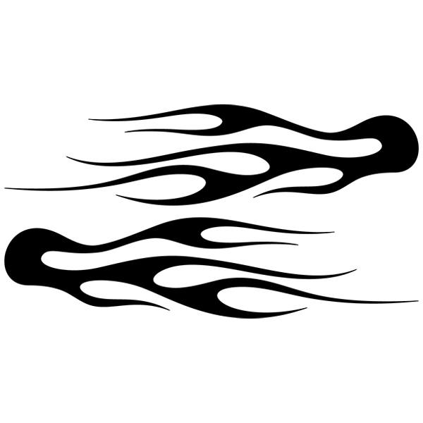 Car & Motorbike Stickers: Horizontal flames