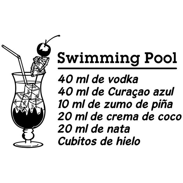 Wall Stickers: Cocktail Swimming Pool - spanish