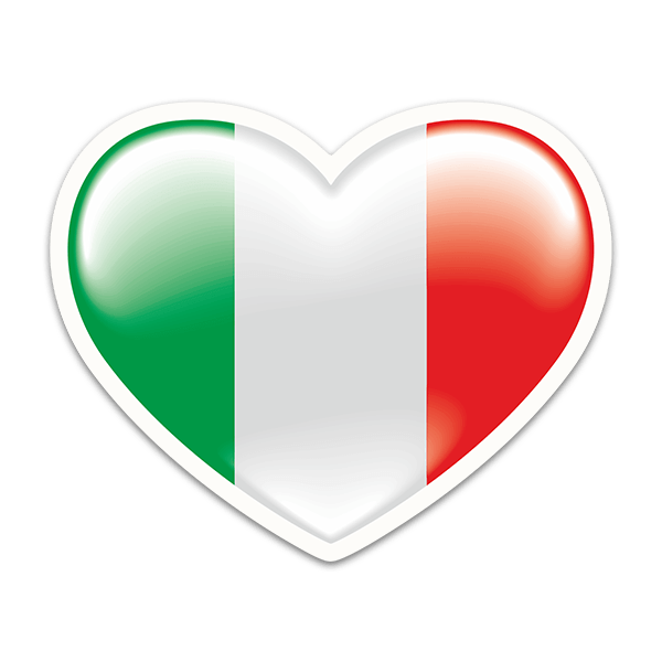 Car & Motorbike Stickers: Heart Flag Italy