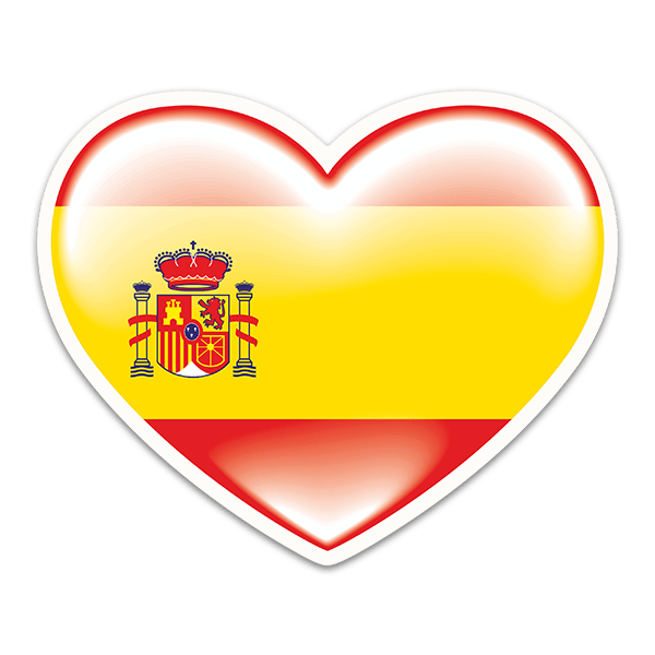 Car & Motorbike Stickers: Heart Spain flag