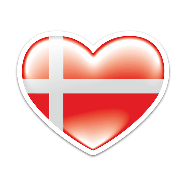 Car & Motorbike Stickers: Denmark heart