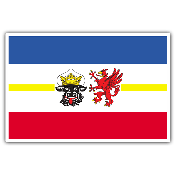 Car & Motorbike Stickers: Flag Mecklenburg-Western Pomerania