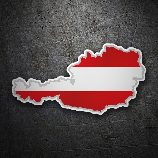 Car & Motorbike Stickers: Flag map Austria