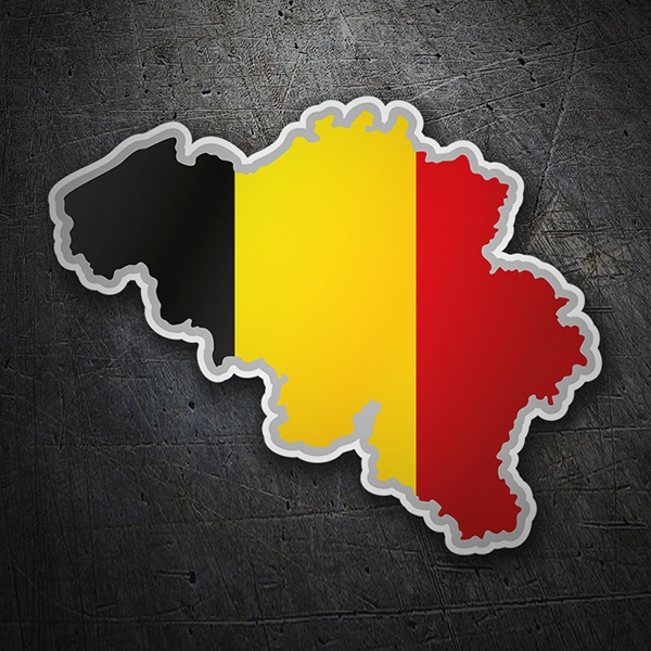 Car & Motorbike Stickers: Flag map Belgium